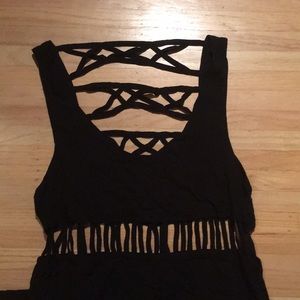NastyGal Caged Black Maxi Dress
